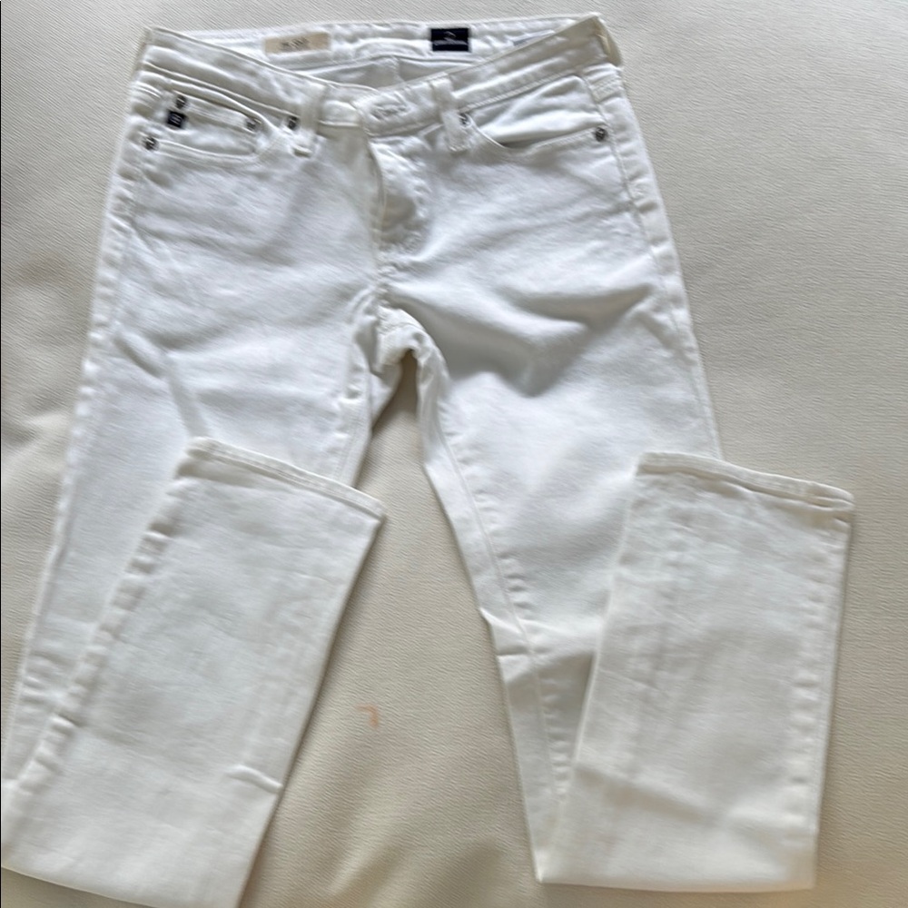 Ag Adriano Goldschmied White Ankle Cropped Jeans the stilt